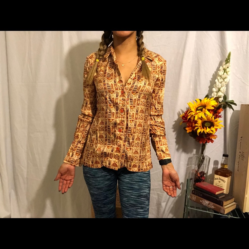 The Beene Bag Orange Buttondownblouse 🧡💛